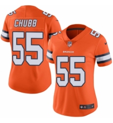 Women's Nike Denver Broncos #55 Bradley Chubb Limited Orange Rush Vapor Untouchable NFL Jersey