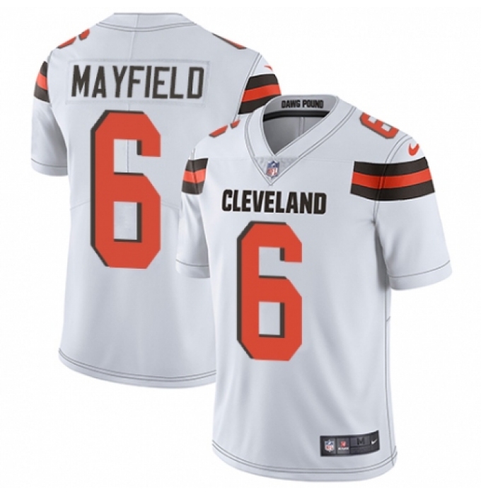 Men's Nike Cleveland Browns #6 Baker Mayfield White Vapor Untouchable Limited Player NFL Jersey