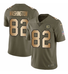 Men's Nike Pittsburgh Steelers #82 James Washington Limited Olive Gold 2017 Salute to Service NFL Jersey