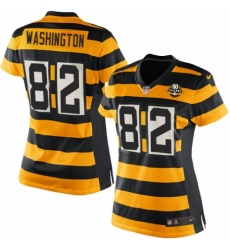 Women's Nike Pittsburgh Steelers #82 James Washington Limited Yellow Black Alternate 80TH Anniversary Throwback NFL Jersey
