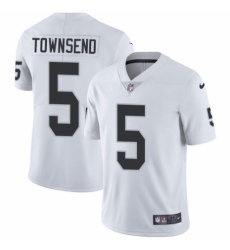 Men's Nike Oakland Raiders #5 Johnny Townsend White Vapor Untouchable Limited Player NFL Jersey