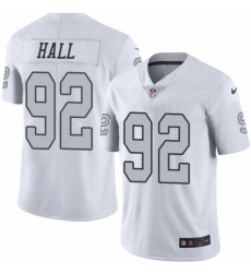 Men's Nike Oakland Raiders #92 P.J. Hall Limited White Rush Vapor Untouchable NFL Jersey