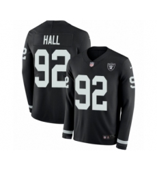 Youth Nike Oakland Raiders #92 P.J. Hall Limited Black Therma Long Sleeve NFL Jersey