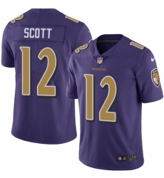 Youth Nike Baltimore Ravens #12 Jaleel Scott Limited Purple Rush Vapor Untouchable NFL Jersey