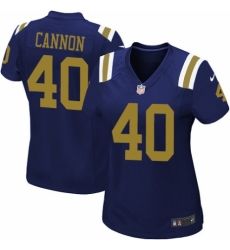 Women's Nike New York Jets #40 Trenton Cannon Limited Navy Blue Alternate NFL Jersey