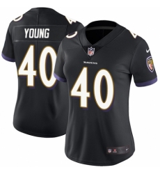 Women's Nike Baltimore Ravens #40 Kenny Young Black Alternate Vapor Untouchable Limited Player NFL Jersey