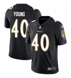 Youth Nike Baltimore Ravens #40 Kenny Young Black Alternate Vapor Untouchable Limited Player NFL Jersey