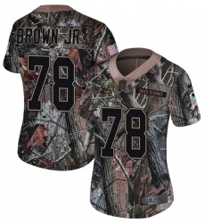 Women's Nike Baltimore Ravens #78 Orlando Brown Jr. Limited Camo Salute to Service NFL Jersey