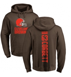 NFL Nike Cleveland Browns #63 Austin Corbett Brown Backer Pullover Hoodie