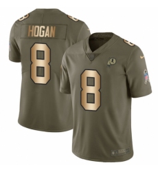 Youth Nike Washington Redskins #8 Kevin Hogan Limited Olive/Gold 2017 Salute to Service NFL Jersey