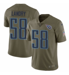 Men's Nike Tennessee Titans #58 Harold Landry Limited Olive 2017 Salute to Service NFL Jersey