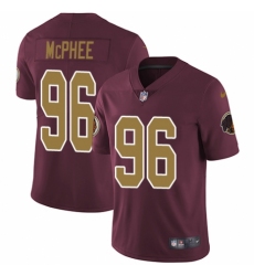 Men's Nike Washington Redskins #96 Pernell McPhee Burgundy Red Gold Number Alternate 80TH Anniversary Vapor Untouchable Limited Player NFL Jersey