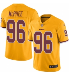 Men's Nike Washington Redskins #96 Pernell McPhee Limited Gold Rush Vapor Untouchable NFL Jersey