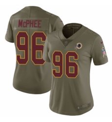 Women's Nike Washington Redskins #96 Pernell McPhee Limited Olive 2017 Salute to Service NFL Jersey