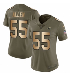 Women's Nike Los Angeles Rams #55 Brian Allen Limited Olive/Gold 2017 Salute to Service NFL Jersey