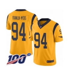 Men's Los Angeles Rams #94 John Franklin-Myers Limited Gold Rush Vapor Untouchable 100th Season Football Jersey