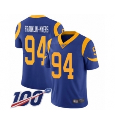 Men's Los Angeles Rams #94 John Franklin-Myers Royal Blue Alternate Vapor Untouchable Limited Player 100th Season Football Jersey
