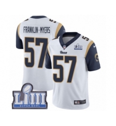 Men's Nike Los Angeles Rams #57 John Franklin-Myers White Vapor Untouchable Limited Player Super Bowl LIII Bound NFL Jersey