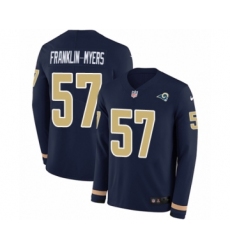 Youth Nike Los Angeles Rams #57 John Franklin-Myers Limited Navy Blue Therma Long Sleeve NFL Jersey