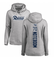 NFL Women's Nike Los Angeles Rams #70 Joseph Noteboom Ash Backer Pullover Hoodie