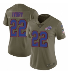 Women's Nike Buffalo Bills #22 Chris Ivory Limited Olive 2017 Salute to Service NFL Jersey