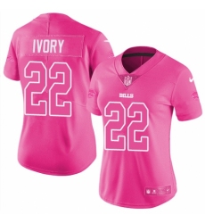 Women's Nike Buffalo Bills #22 Chris Ivory Limited Pink Rush Fashion NFL Jersey