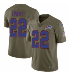 Youth Nike Buffalo Bills #22 Chris Ivory Limited Olive 2017 Salute to Service NFL Jersey