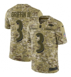 Men's Nike Baltimore Ravens #3 Robert Griffin III Limited Camo 2018 Salute to Service NFL Jersey