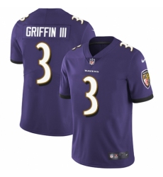 Men's Nike Baltimore Ravens #3 Robert Griffin III Purple Team Color Vapor Untouchable Limited Player NFL Jersey