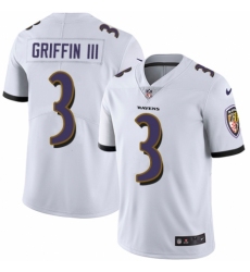 Men's Nike Baltimore Ravens #3 Robert Griffin III White Vapor Untouchable Limited Player NFL Jersey