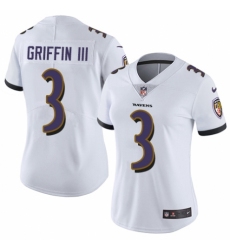 Women's Nike Baltimore Ravens #3 Robert Griffin III White Vapor Untouchable Limited Player NFL Jersey