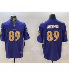 Men's Baltimore Ravens #89 Mark Andrews Purple Gold Vapor Untouchable Limited Football Jersey