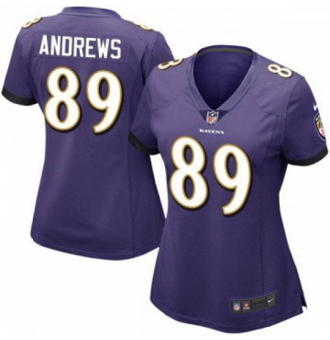 Women Baltimore Ravens #89 Mark Andrews Purple 2023 F U S E Vapor Jersey