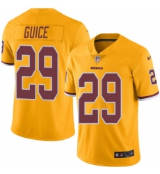Men's Nike Washington Redskins #29 Derrius Guice Elite Gold Rush Vapor Untouchable NFL Jersey