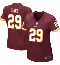 Women's Nike Washington Redskins #29 Derrius Guice Game Burgundy Red Team Color NFL Jersey