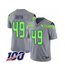 Men's Seattle Seahawks #49 Shaquem Griffin Limited Silver Inverted Legend 100th Season Football Jersey