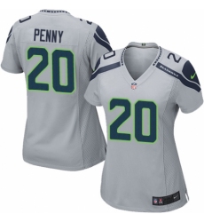 Women's Nike Seattle Seahawks #20 Rashaad Penny Game Grey Alternate NFL Jersey