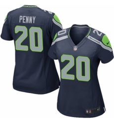Women's Nike Seattle Seahawks #20 Rashaad Penny Game Navy Blue Team Color NFL Jersey