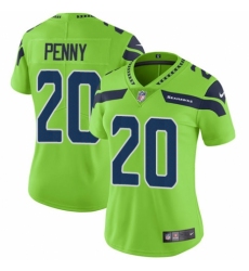Women's Nike Seattle Seahawks #20 Rashaad Penny Limited Green Rush Vapor Untouchable NFL Jersey