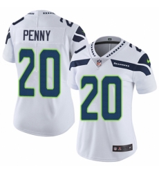 Women's Nike Seattle Seahawks #20 Rashaad Penny White Vapor Untouchable Limited Player NFL Jersey