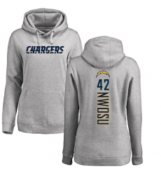 NFL Women's Nike Los Angeles Chargers #42 Uchenna Nwosu Ash Backer Pullover Hoodie