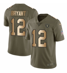 Youth Nike Oakland Raiders #12 Martavis Bryant Limited Olive/Gold 2017 Salute to Service NFL Jersey