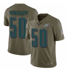 Men's Nike Philadelphia Eagles #50 Paul Worrilow Limited Olive 2017 Salute to Service NFL Jersey