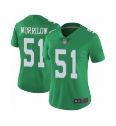 Women's Philadelphia Eagles #51 Paul Worrilow Limited Green Rush Vapor Untouchable Football Jersey