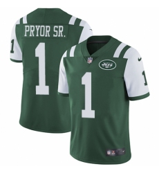 Men's Nike New York Jets #1 Terrelle Pryor Sr. Green Team Color Vapor Untouchable Limited Player NFL Jersey