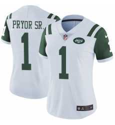 Women's Nike New York Jets #1 Terrelle Pryor Sr. White Vapor Untouchable Limited Player NFL Jersey