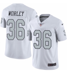 Youth Nike Oakland Raiders #36 Daryl Worley Limited White Rush Vapor Untouchable NFL Jersey