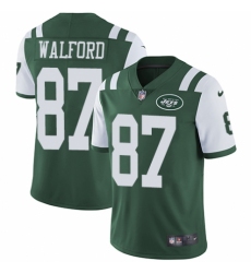 Men's Nike New York Jets #87 Clive Walford Green Team Color Vapor Untouchable Limited Player NFL Jersey