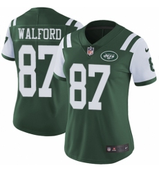 Women's Nike New York Jets #87 Clive Walford Green Team Color Vapor Untouchable Limited Player NFL Jersey