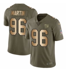 Men's Nike New York Giants #96 Kareem Martin Limited Olive Gold 2017 Salute to Service NFL Jersey